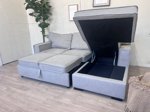 FREE DELIVERY! 🚚 - Bob’s Furniture “Playscape” Modern Light Gray Sleeper Sectional with Storage Chaise