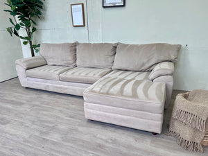 FREE DELIVERY! 🚚 - Beige Microfiber Modern Sectional Couch with Chaise