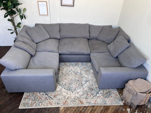 FREE DELIVERY! 🚚 - Bob’s Furniture Dream Gray Cloud Modular Modern Rearrangeable Sectional Couch Cozy Couple
