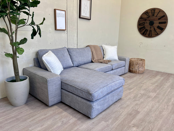 FREE DELIVERY! 🚚 - IKEA “Kivik” Light Gray Modern Sectional Couch with Chaise Cozy Couple