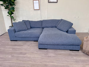 FREE DELIVERY! 🚚 - Bluish Gray Modern Deep-Seated Sectional Couch with Reversible Chaise