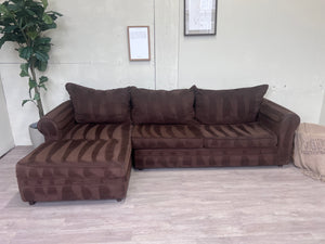 FREE DELIVERY! 🚚 - Brown Modern Microfiber Sectional Couch with Chaise