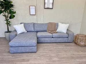 FREE DELIVERY! 🚚 - IKEA “Kivik” Light Gray Modern Sectional Couch with Chaise Cozy Couple