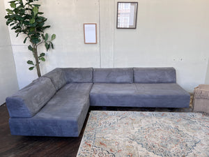 FREE DELIVERY! 🚚 - Blueish Gray Modern Microfiber Reversible Rearrangeable Sectional Couch with Chaise