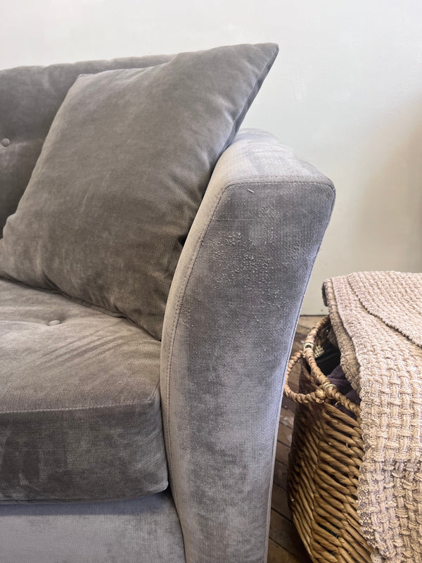 FREE DELIVERY! 🚚 - Macy’s Gray Microfiber Tufted U Sectional Couch with Chaise Cozy Couple