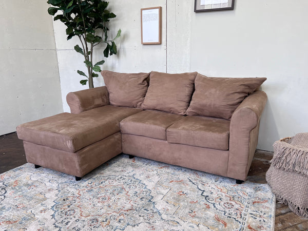FREE DELIVERY! 🚚 - Light Brown Sectional Couch with Chaise