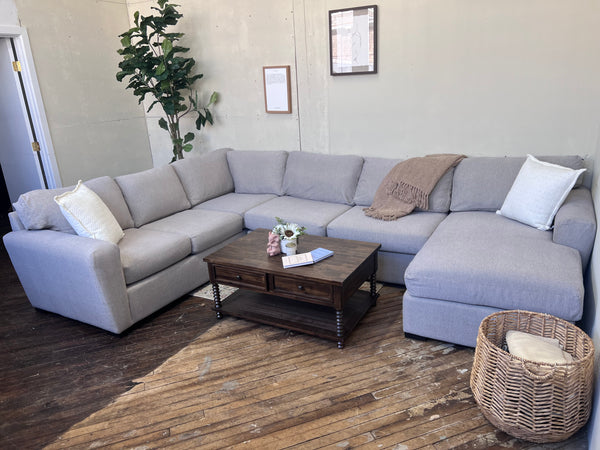 FREE DELIVERY! 🚚 - Blueish Light Gray U Sectional Couch with Chaise