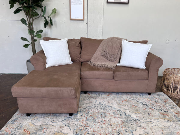 FREE DELIVERY! 🚚 - Light Brown Sectional Couch with Chaise