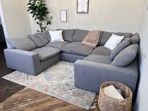 FREE DELIVERY! 🚚 - Bob’s Furniture Dream Gray Cloud Modular Modern Rearrangeable Sectional Couch Cozy Couple