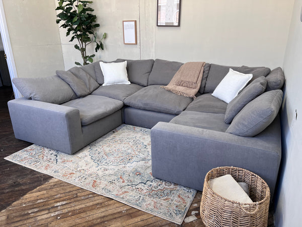 FREE DELIVERY! 🚚 - Bob’s Furniture Dream Gray Cloud Modular Modern Rearrangeable Sectional Couch Cozy Couple