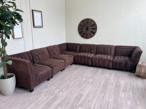 FREE DELIVERY! 🚚 - Brown Modular Suede Modern Sectional Couch Cozy Couple