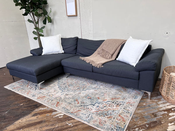 FREE DELIVERY! 🚚 - Modern Blueish Gray Sectional Couch with Chaise