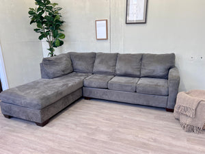 FREE DELIVERY! 🚚 - Slate Gray Modern Microfiber Sectional Couch with Chaise