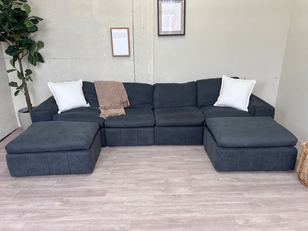 FREE DELIVERY! 🚚 - Blueish Gray Cloud Couch Dupe Modular Rearrangeable Sectional Couch