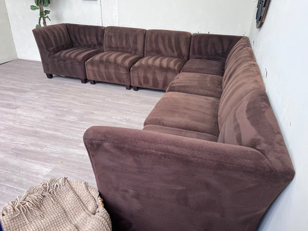 FREE DELIVERY! 🚚 - Brown Modular Suede Modern Sectional Couch Cozy Couple