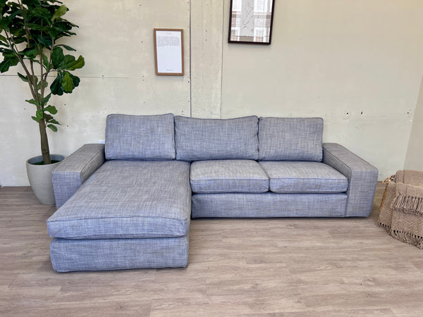 FREE DELIVERY! 🚚 - IKEA “Kivik” Light Gray Modern Sectional Couch with Chaise Cozy Couple