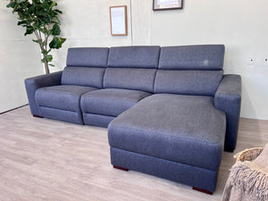 FREE DELIVERY! 🚚 - Modern Blueish Gray Tufted Tilted Headrests Sectional Couch with Chaise