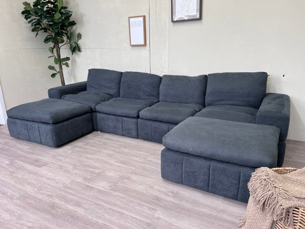 FREE DELIVERY! 🚚 - Blueish Gray Cloud Couch Dupe Modular Rearrangeable Sectional Couch