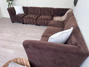 FREE DELIVERY! 🚚 - Brown Modular Suede Modern Sectional Couch Cozy Couple
