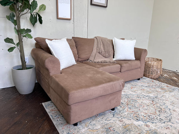 FREE DELIVERY! 🚚 - Light Brown Sectional Couch with Chaise