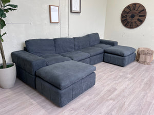 FREE DELIVERY! 🚚 - Blueish Gray Cloud Couch Dupe Modular Rearrangeable Sectional Couch