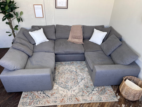 FREE DELIVERY! 🚚 - Bob’s Furniture Dream Gray Cloud Modular Modern Rearrangeable Sectional Couch Cozy Couple