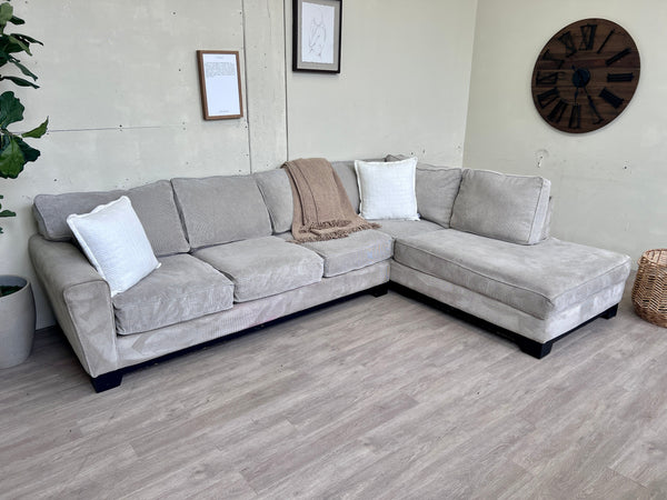 FREE DELIVERY! 🚚 - Jordan’s Furniture Greenish Gray Sectional Couch with Chaise
