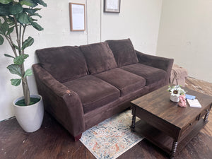FREE DELIVERY! 🚚 - Jordan’s Klaussner Brown Suede 3 Seater Couch Cozy Couple