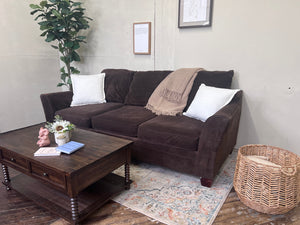 FREE DELIVERY! 🚚 - Jordan’s Klaussner Brown Suede 3 Seater Couch Cozy Couple