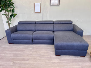 FREE DELIVERY! 🚚 - Modern Blueish Gray Tufted Tilted Headrests Sectional Couch with Chaise