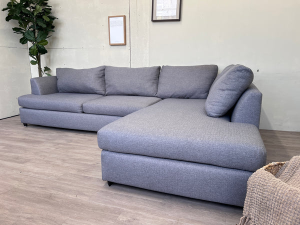 FREE DELIVERY! 🚚 - Bob’s Furniture Blueish Gray Deep Seat Sectional Couch with Chaise