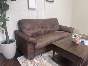 FREE DELIVERY! 🚚 - Brown Microfiber 3 Seater Couch Cozy Couple