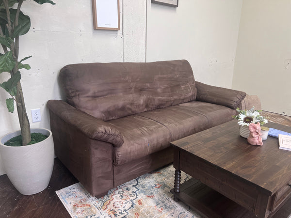 FREE DELIVERY! 🚚 - Brown Microfiber 3 Seater Couch Cozy Couple