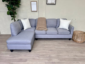 FREE DELIVERY! 🚚 - Blueish Gray Modern Sectional Couch with Chaise Cozy Couple
