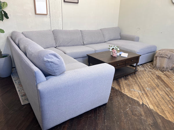 FREE DELIVERY! 🚚 - Blueish Light Gray U Sectional Couch with Chaise