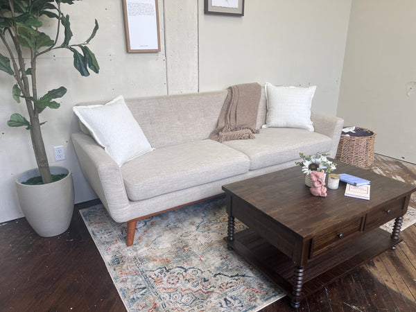 FREE DELIVERY! 🚚 - Oatmeal Mid Century Couch