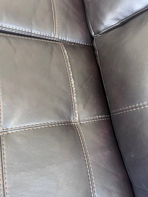 FREE DELIVERY! 🚚- Bernie & Phyl’s Genuine Leather Brown Sectional Couch with Oversized Ottoman Set Cozy Couple