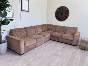 FREE DELIVERY! 🚚 - Italsofa Corduroy Light Brown Modern Rearrangeable Sectional Couch