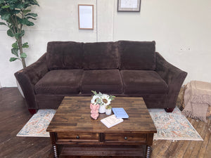 FREE DELIVERY! 🚚 - Jordan’s Klaussner Brown Suede 3 Seater Couch Cozy Couple