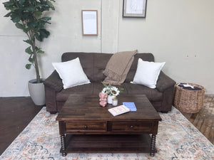 FREE DELIVERY! 🚚 - Brown Microfiber 3 Seater Couch Cozy Couple