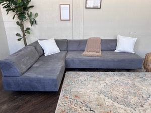 FREE DELIVERY! 🚚 - Blueish Gray Modern Microfiber Reversible Rearrangeable Sectional Couch with Chaise