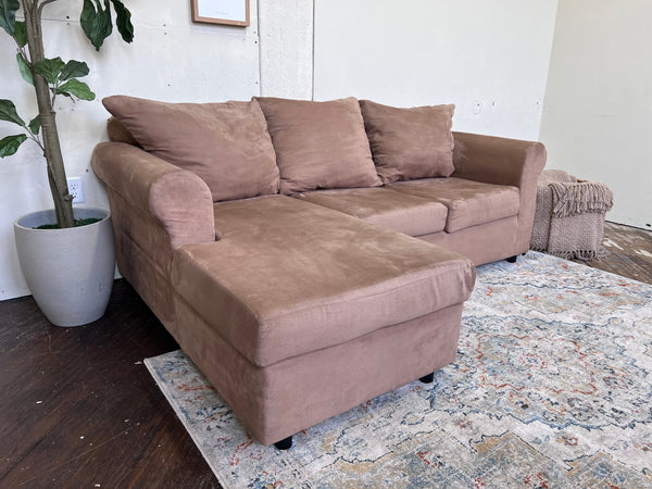 FREE DELIVERY! 🚚 - Light Brown Sectional Couch with Chaise