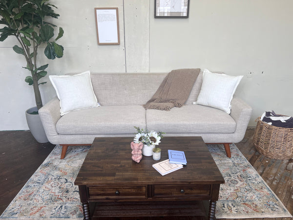 FREE DELIVERY! 🚚 - Oatmeal Mid Century Couch