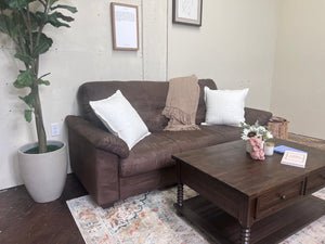 FREE DELIVERY! 🚚 - Brown Microfiber 3 Seater Couch Cozy Couple