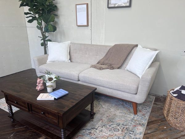 FREE DELIVERY! 🚚 - Oatmeal Mid Century Couch