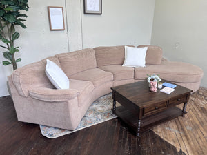 FREE DELIVERY! 🚚 - Bernie & Phyl’s Beige Boucle Sectional Couch with Rounded Chaise Cozy Couple