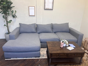 FREE DELIVERY! 🚚- Blueish Gray Modern Sectional Couch with Chaise Cozy Couple