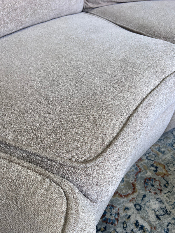 FREE DELIVERY! 🚚 - Bernie & Phyl’s Beige Boucle Sectional Couch with Rounded Chaise Cozy Couple