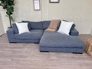 FREE DELIVERY! 🚚 - Bluish Gray Modern Deep-Seated Sectional Couch with Reversible Chaise