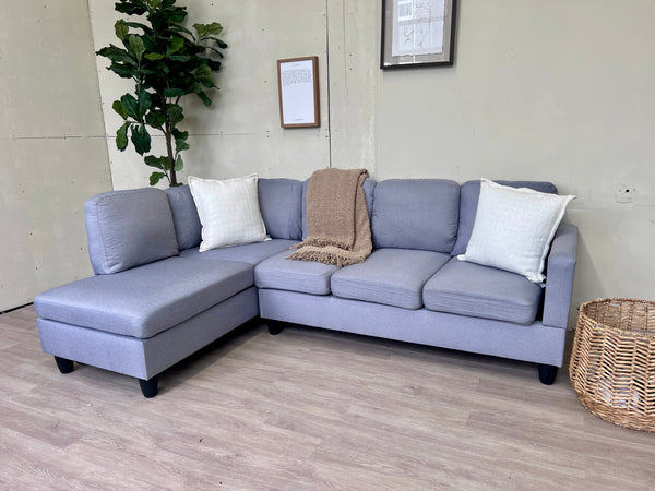 FREE DELIVERY! 🚚 - Blueish Gray Modern Sectional Couch with Chaise Cozy Couple